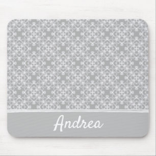 Alfombrilla De Ratón Patrón blanco y gris personalizado