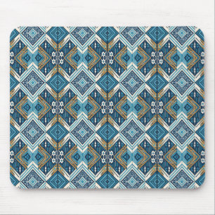 Alfombrilla De Ratón Patrón boho simétrico azul 18583 b xl