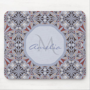 Alfombrilla De Ratón Patrón burdeos y gris elegante personalizado