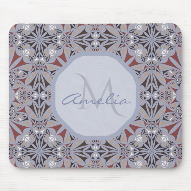 Alfombrilla De Ratón Patrón burdeos y gris elegante personalizado (Frente)