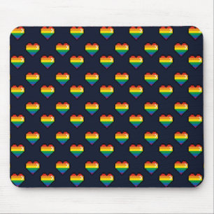 Alfombrilla De Ratón Patrón cardíaco de 8 bits arco iris