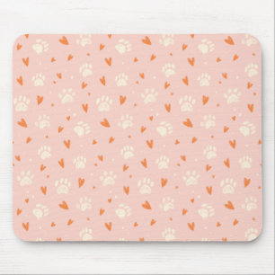 Alfombrilla De Ratón Patrón cardíaco de impresión de la página rosa