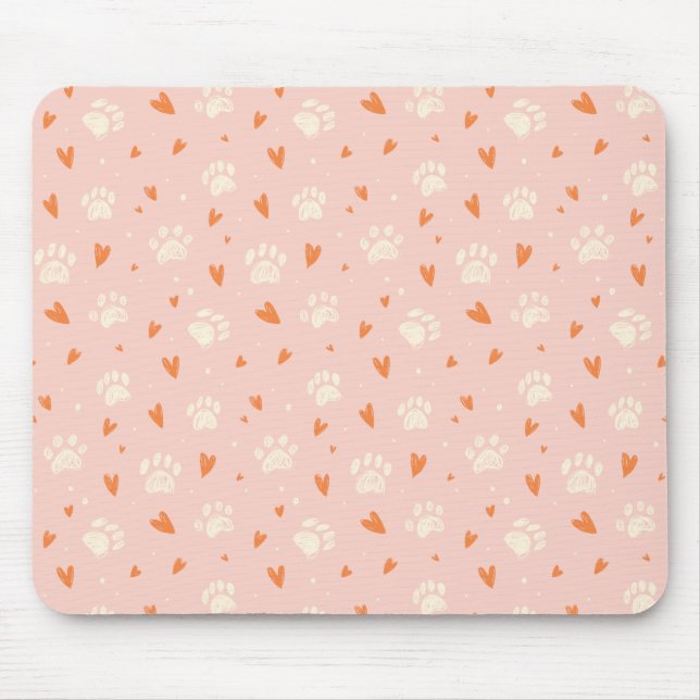 Alfombrilla De Ratón Patrón cardíaco de impresión de la página rosa (Frente)