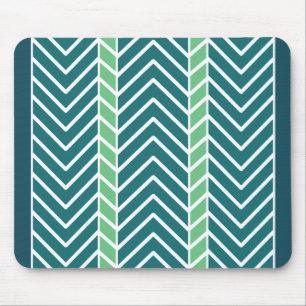 Alfombrilla De Ratón Patrón Chevron Verde Azulado