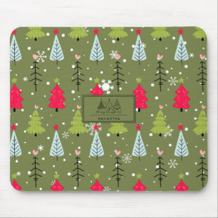 Alfombrilla De Ratón Patrón clásico de vacaciones vintage-Árbol de Navi