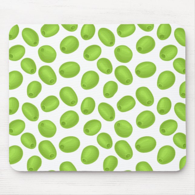 Alfombrilla De Ratón Patrón con aceitunas verdes (Frente)