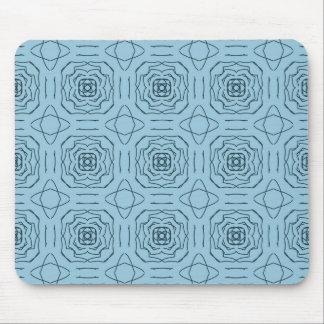 Alfombrilla De Ratón Patrón continuo de arte de línea geométrica azul e