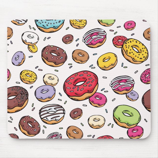 Alfombrilla De Ratón Patrón continuo de donas (Frente)