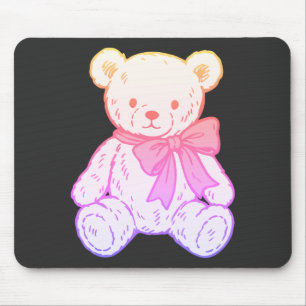 Alfombrilla De Ratón Patrón continuo de osito de peluche pastel espeluz
