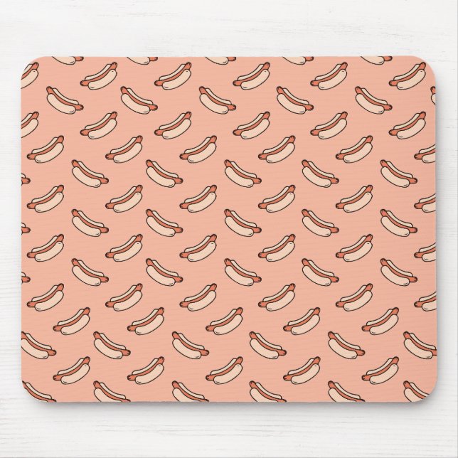 Alfombrilla De Ratón Patrón continuo de perrito caliente retro (Frente)