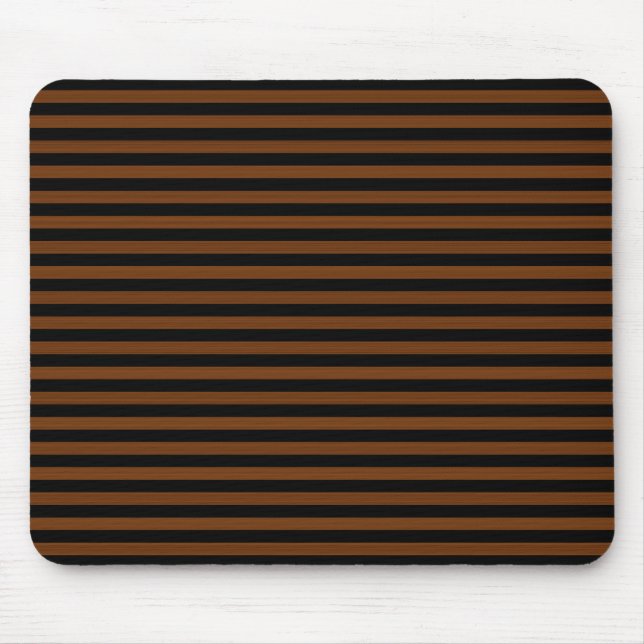 Alfombrilla De Ratón Patrón continuo de rayas negras marrones (Frente)