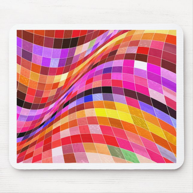 Alfombrilla De Ratón Patrón cuadrado psicodélico (Frente)
