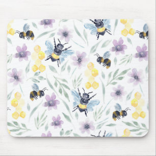 Alfombrilla De Ratón Patrón de abeja color agua