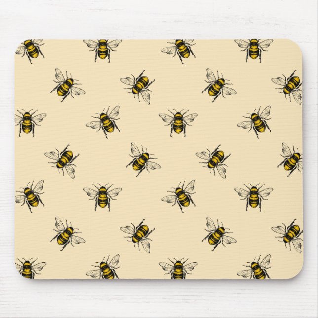 Alfombrilla De Ratón Patrón de abejas reina (Frente)