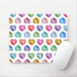 Alfombrilla De Ratón Patrón de acuarela del corazón del diamante Cute P