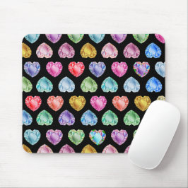Alfombrilla De Ratón Patrón de acuarela del corazón del diamante Cute P