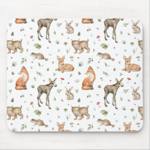 Alfombrilla De Ratón Patrón de animales de bosque