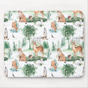 Alfombrilla De Ratón Patrón de animales de Woodland Baby