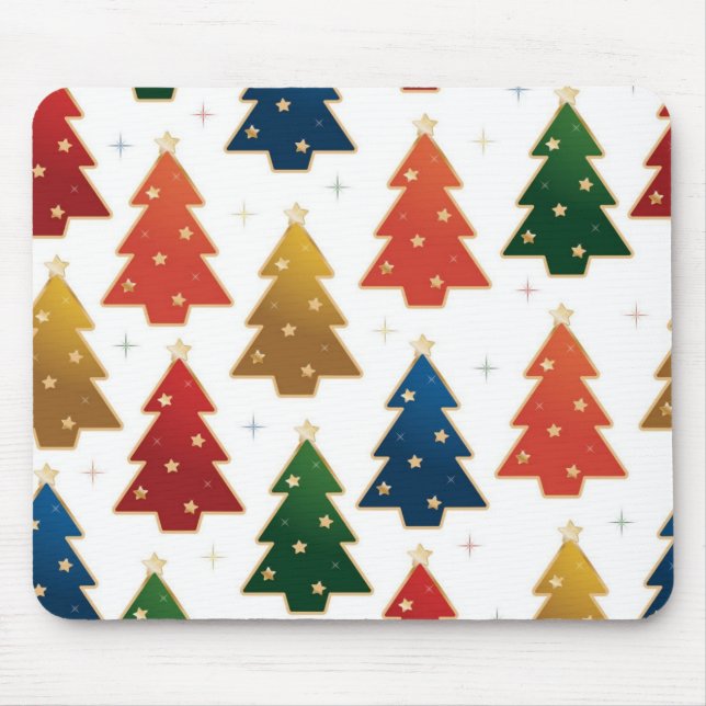 Alfombrilla De Ratón patrón de árbol de Navidad (Frente)