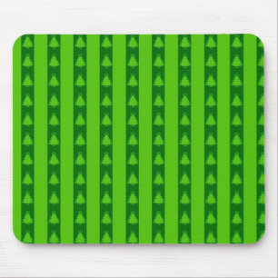 Alfombrilla De Ratón Patrón de árbol de navidad con rayas verdes