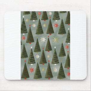 Alfombrilla De Ratón Patrón de árboles de Navidad Papel tapiz Pinos Árb