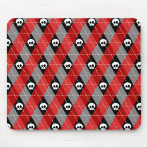 Alfombrilla De Ratón Patrón de argyle de cráneo