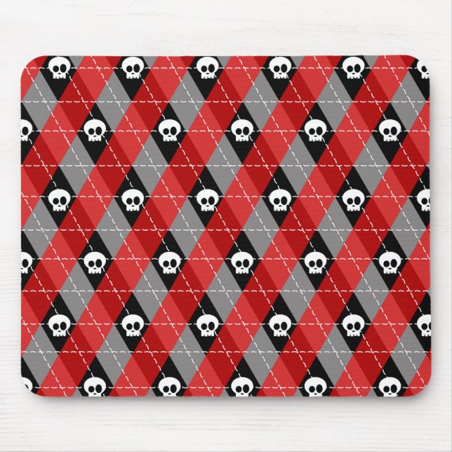 Alfombrilla De Ratón Patrón de argyle de cráneo (Frente)