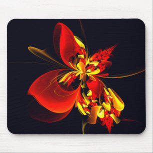 Alfombrilla De Ratón Patrón de arte abstracto moderno floral amarillo r