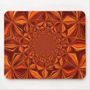 Alfombrilla De Ratón Patrón de arte digital caleidoscópico rojo-67546