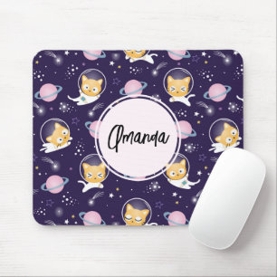Alfombrilla De Ratón Patrón de astronautas de gatos gatitos