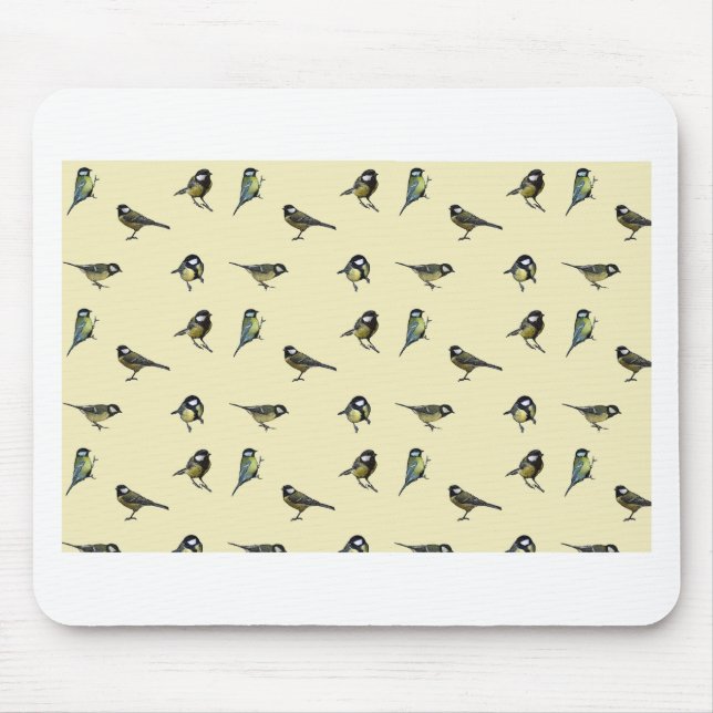 Alfombrilla De Ratón Patrón de aves (Frente)