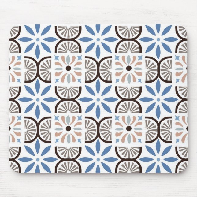 Alfombrilla De Ratón Patrón de azulejos de cerámica (Frente)