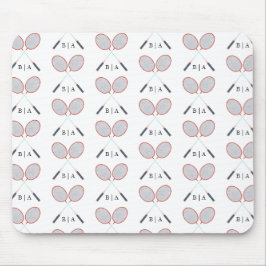 Alfombrilla De Ratón Patrón de Badminton monograma personalizado