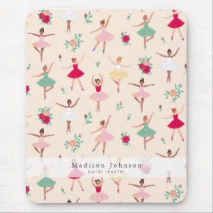 Alfombrilla De Ratón Patrón de bailarinas de ballet lindas Bailarina