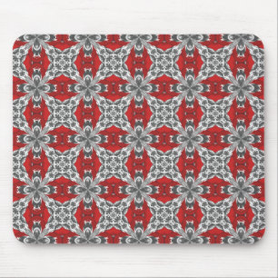 Alfombrilla De Ratón Patrón de baldosas repetidas en rojo, negro, gris