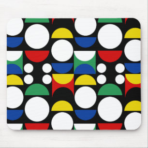 Alfombrilla De Ratón Patrón de Bauhaus Escandinavo Negro a Mediados del