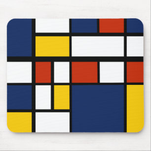 Alfombrilla De Ratón patrón de bauhaus pintura de arte geométrico abstr