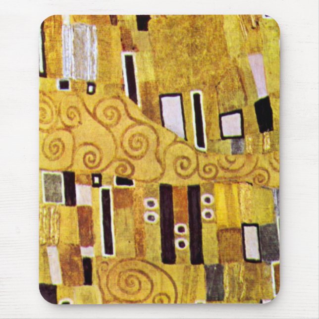 Alfombrilla De Ratón Patrón de besos de Gustav Klimt, Art Nouveau (Frente)