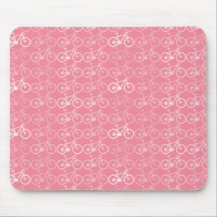 Alfombrilla De Ratón patrón de bicicletas rosa