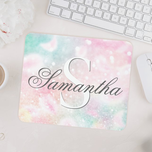 Alfombrilla De Ratón Patrón de bokeh de Bonito de Purpurina rosa (Subido por el creador)