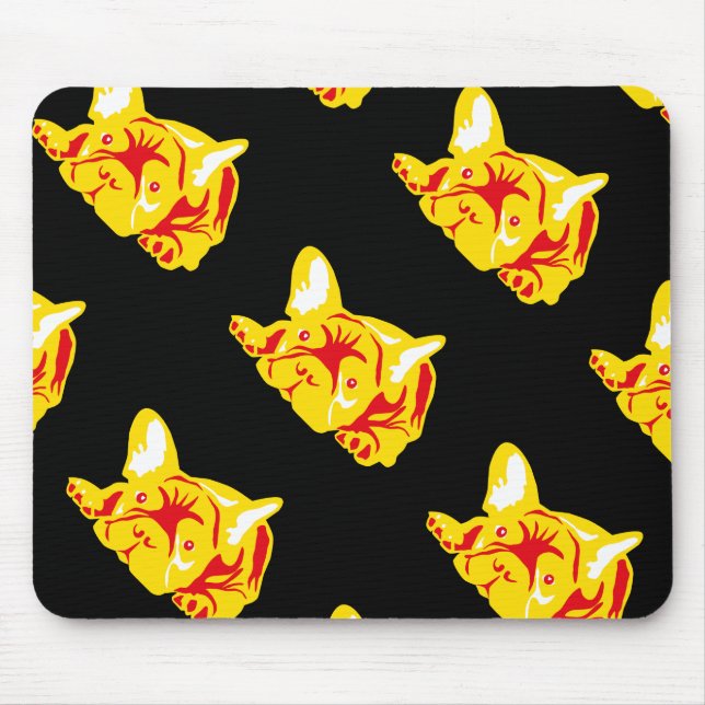 Alfombrilla De Ratón Patrón de bulldog (Frente)