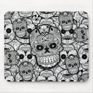 Alfombrilla De Ratón Patrón de calaveras azucareras