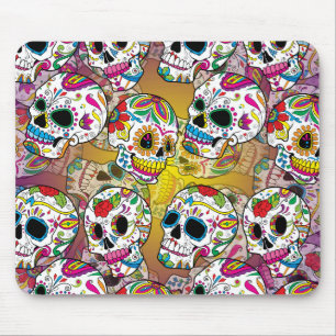 Alfombrilla De Ratón Patrón de calaveras azucareras