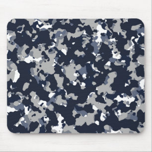 Alfombrilla De Ratón Patrón de Camuflaje Azul Gris Blanco Camuflaje
