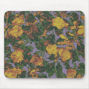 Alfombrilla De Ratón Patrón de camuflaje de flores amarillas