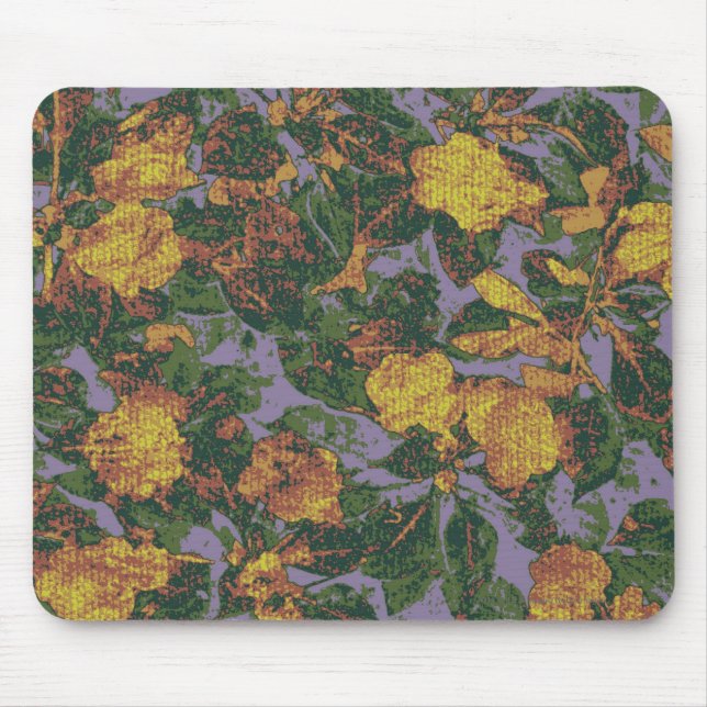 Alfombrilla De Ratón Patrón de camuflaje de flores amarillas (Frente)
