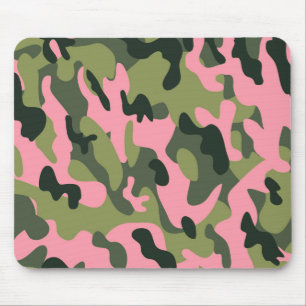 Alfombrilla De Ratón Patrón de camuflaje del ejército verde rosa del pa