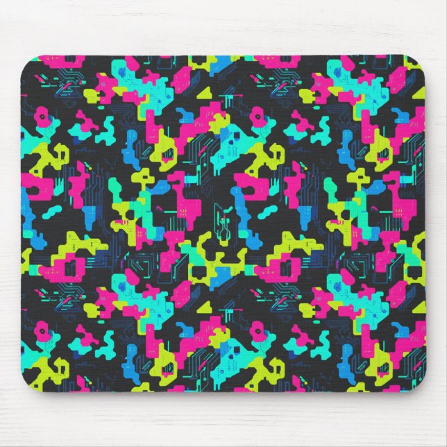 Alfombrilla De Ratón Patrón de Camuflaje Neon (Frente)
