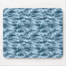 Alfombrilla De Ratón Patrón de camuflaje pixelado militar azul