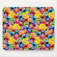 Patrón de caras de personajes de la calle Sesame
